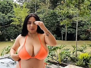 Big Boobs huge areolas horny bikini babe Kim Velez
